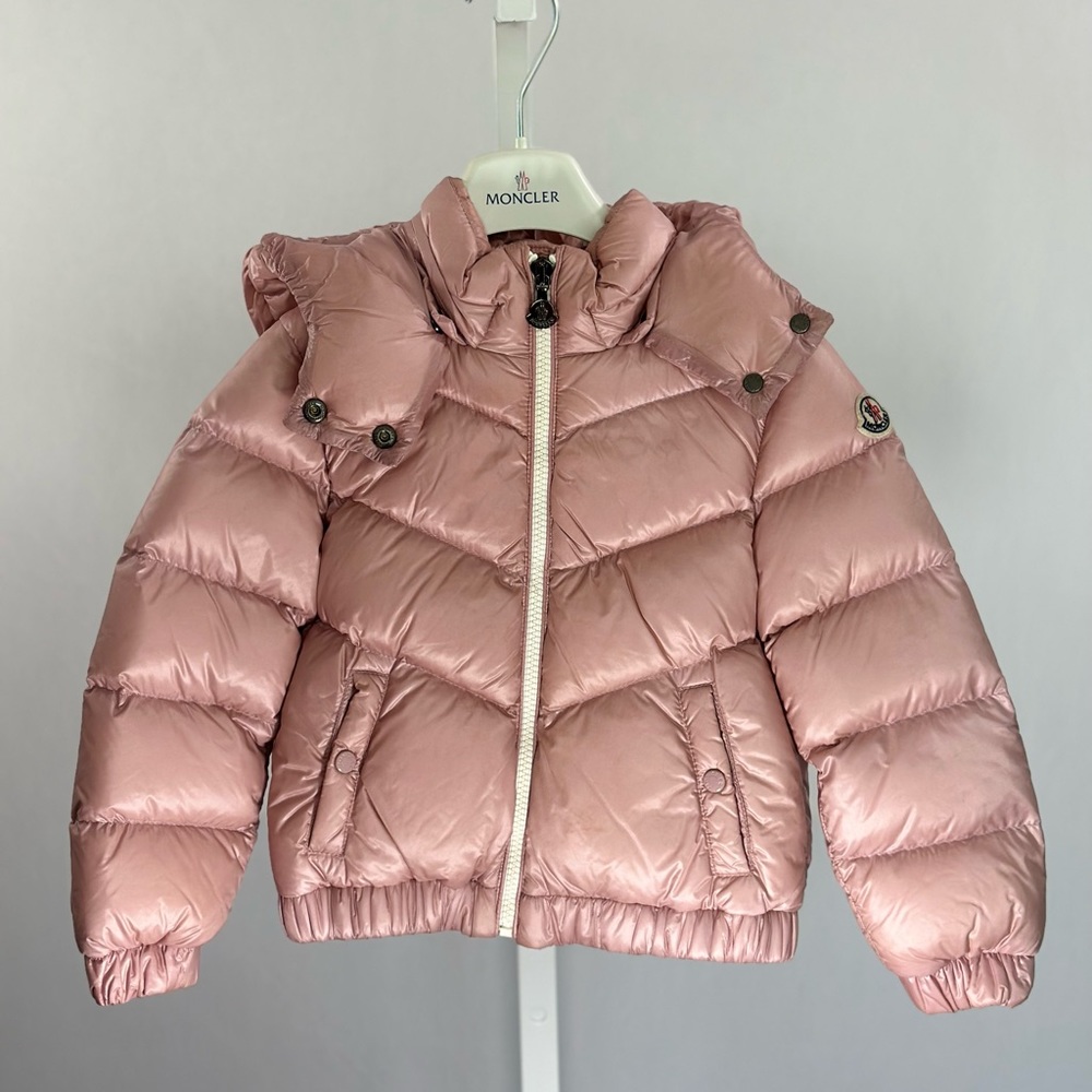 MONCLER KIDS - Quilted Hooded Down Jacket. Rose Pink. Size 4